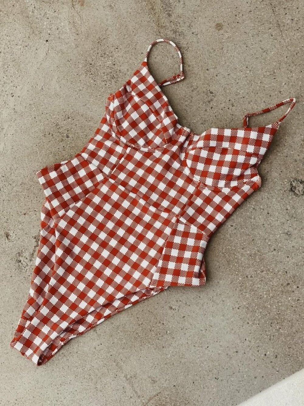 Rust Gingham One-Piece Swimsuit - Women
